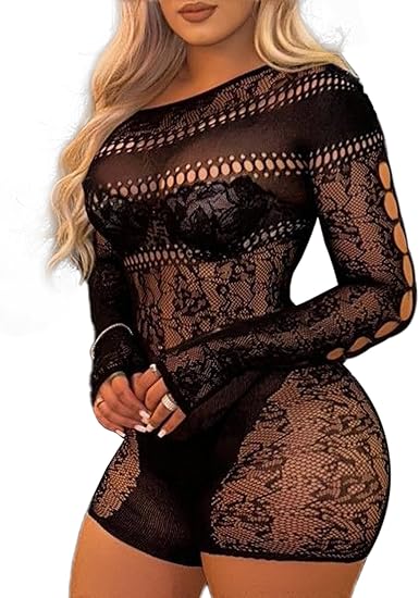 Sexy Fishnet Bodysuit – Sultry Lingerie Romper for Women Flick Cart|