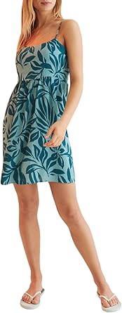 Chic & Flirty: Women'secret Blue Printed Strappy Dress | Flick Cart|