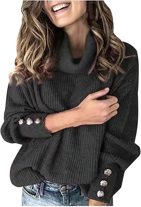 Elegant Turtleneck Sweater - Cozy Long Sleeve Knit Top | Flick Cart |