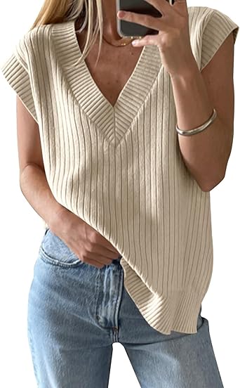Effortless Ribbed Tank Top - V-Neck Casual Essential | Flick Cart |