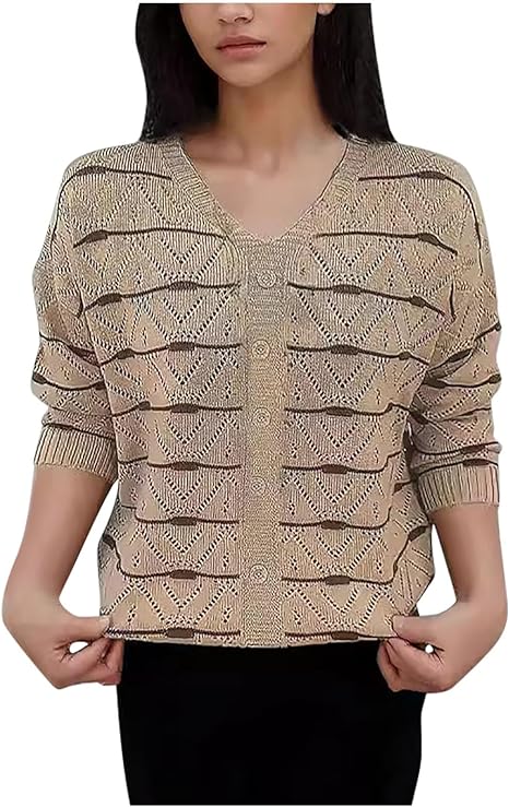 Stylish V-Neck Knit Top – Lightweight & Chic for Fall 2024 | Flick Cart"