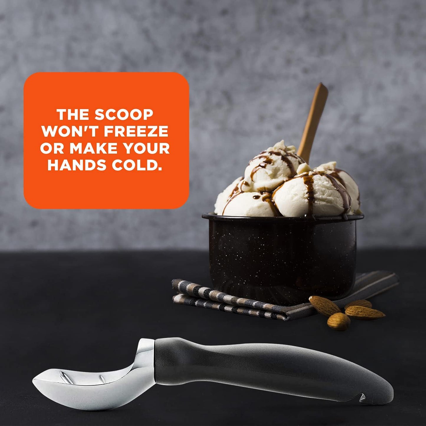 Pro-Grade Black Ice Cream Scoop - Effortless Hard Ice Cream Serving | Flick Cart |