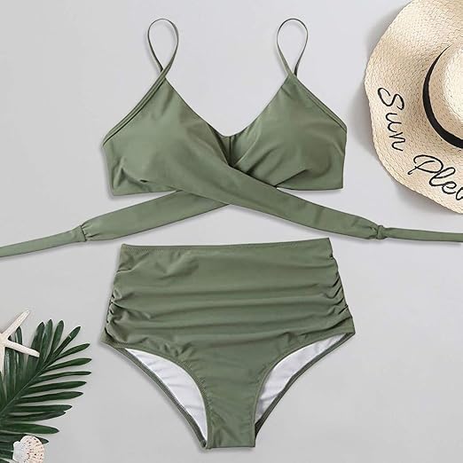 "Sexy Push-Up Bikini Set – High Waist & Deep V-Neck for Summer Beach Glam Flick Cart|