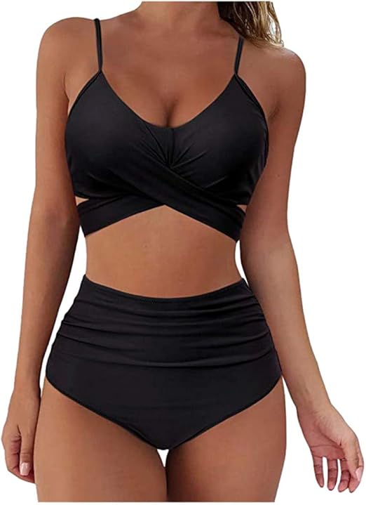 "Sexy Push-Up Bikini Set – High Waist & Deep V-Neck for Summer Beach Glam Flick Cart|