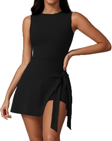 Athleisure Essential: Knotted Tank Romper - Gym to Golf Style | Flick Cart|