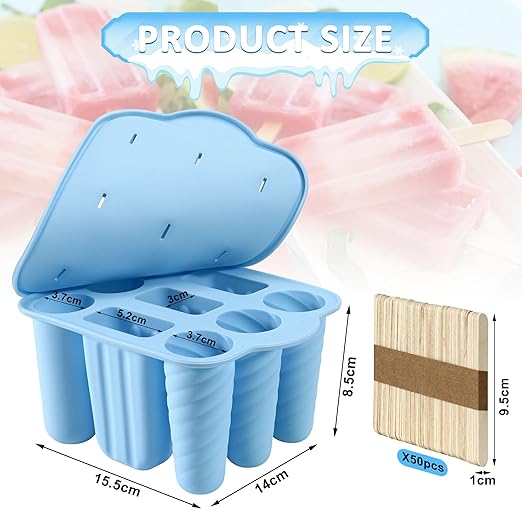 9-Cavity DIY Popsicle Mold Kit w/ 50 Sticks - BPA-Free & Kid-Friendly | Flick Cart |