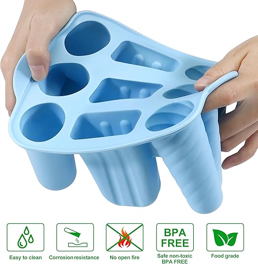 9-Cavity DIY Popsicle Mold Kit w/ 50 Sticks - BPA-Free & Kid-Friendly | Flick Cart |