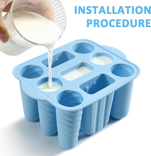9-Cavity DIY Popsicle Mold Kit w/ 50 Sticks - BPA-Free & Kid-Friendly | Flick Cart |