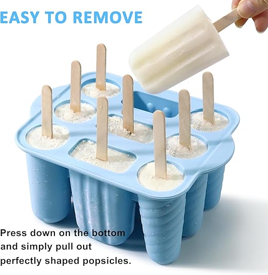 9-Cavity DIY Popsicle Mold Kit w/ 50 Sticks - BPA-Free & Kid-Friendly | Flick Cart |