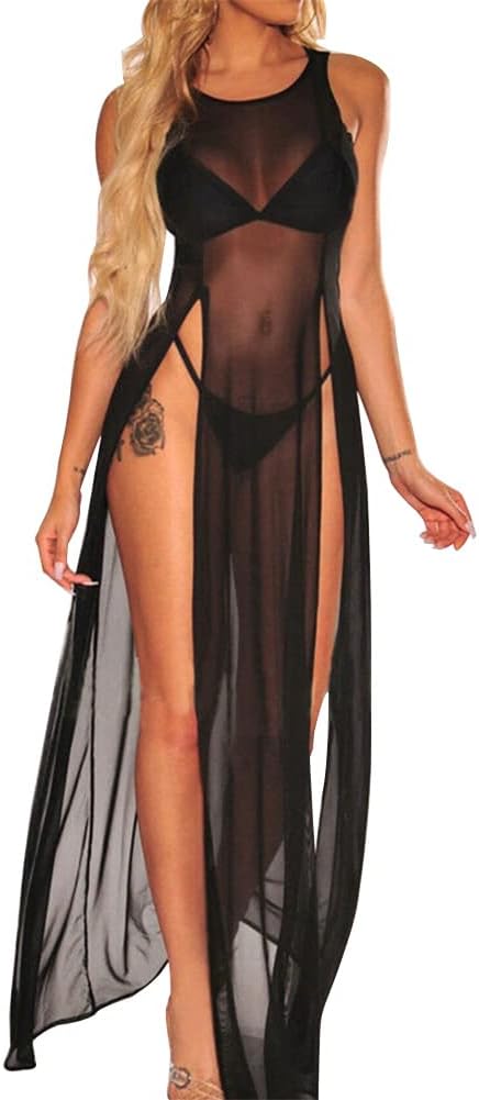 Sizzle in Style: Sheer Summer Bikini Cover-Up Maxi Dress Flick Cart|