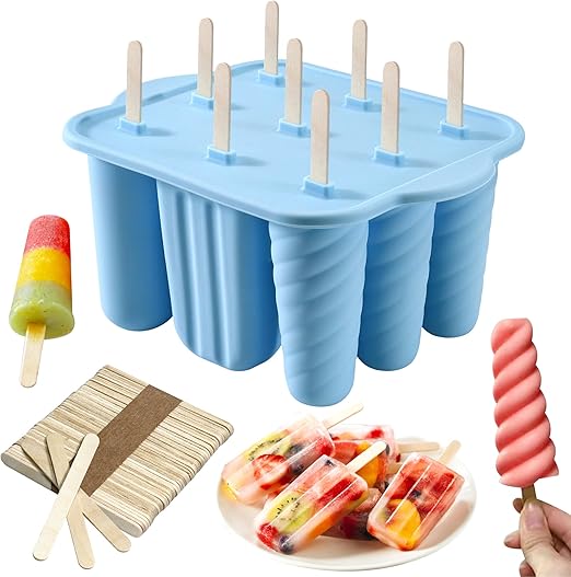 9-Cavity DIY Popsicle Mold Kit w/ 50 Sticks - BPA-Free & Kid-Friendly | Flick Cart |