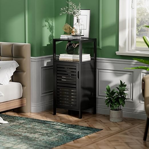 Flick Cart's HITNET Bamboo Storage Cabinet - 4-Tier Narrow Organizer for Bathroom/Kitchen