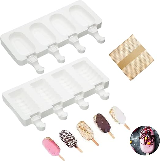 White Silicone Popsicle Mold – Make Perfect 3oz Ice Cream Bars at Home! | Flick Cart |