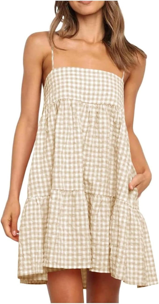 Flirty Plaid Slip Dress - Loose Fit Comfort, Sexy Appeal | Flick Cart|