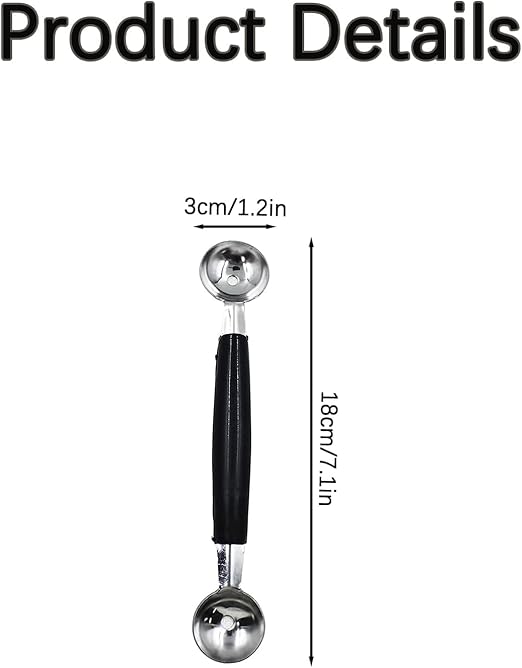 Double-Sided Stainless Steel Melon Baller - Perfect Fruit & Ice Cream Scoop | Flick Cart |
