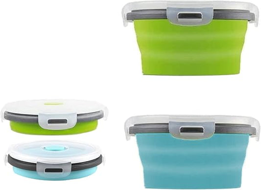 Collapsible Silicone Food Containers (Set of 2) – Space-Saving & Reusable