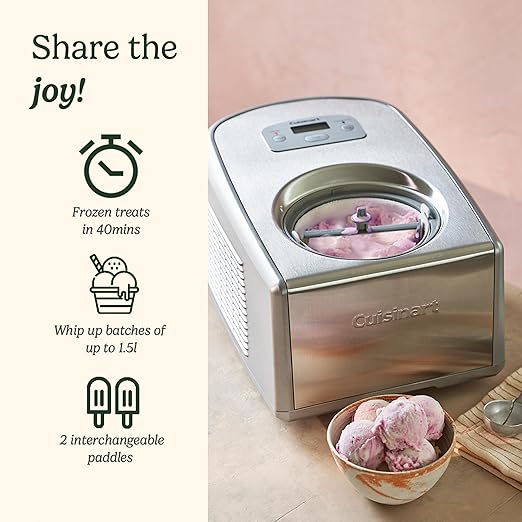 Make Ice Cream, Gelato & Sorbet in 40 Minutes - Cuisinart ICE100BCU | Flick Cart |