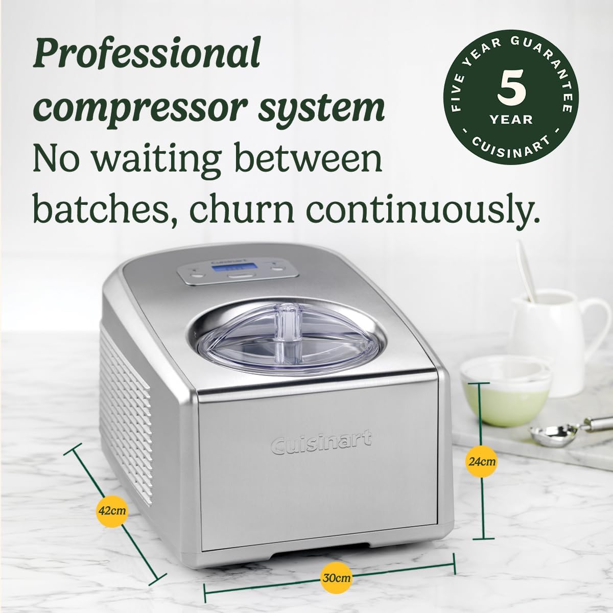 Make Ice Cream, Gelato & Sorbet in 40 Minutes - Cuisinart ICE100BCU | Flick Cart |