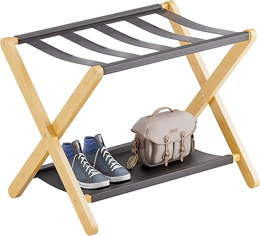 Flick Cart’s Premium Bamboo Luggage Rack – Sturdy, Stylish & Space-Saving