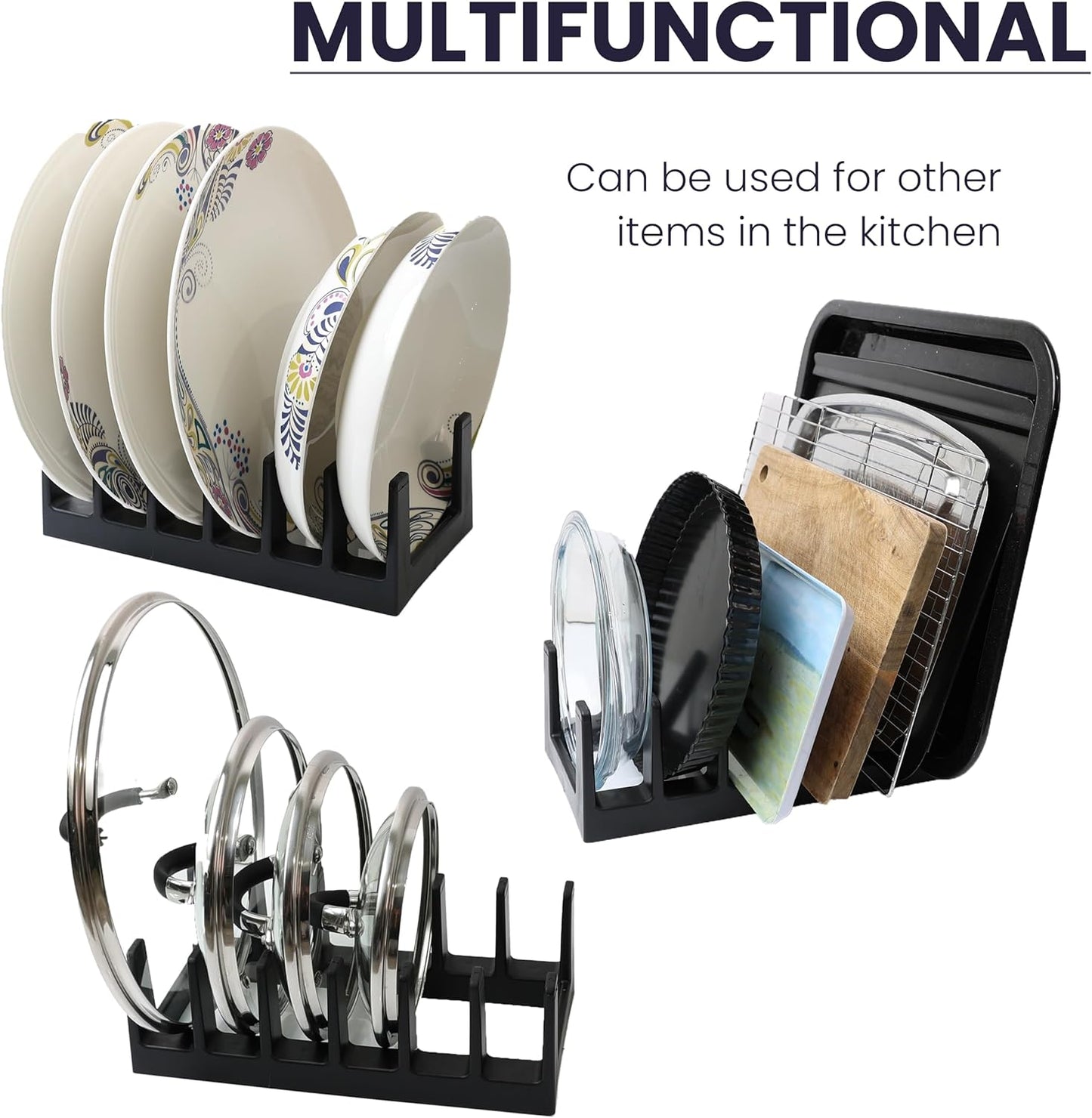Flick Cart’s DIVCHI 6-Section Pan Lid Organizer – Tidy Kitchen, Happy Cooking