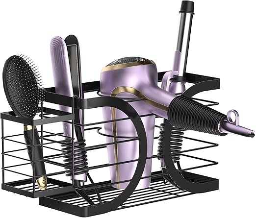 Flick Cart's WELDUN Hair Tool Organizer - Sleek No-Drill Holder for Dryer, Curling Iron & Brushes