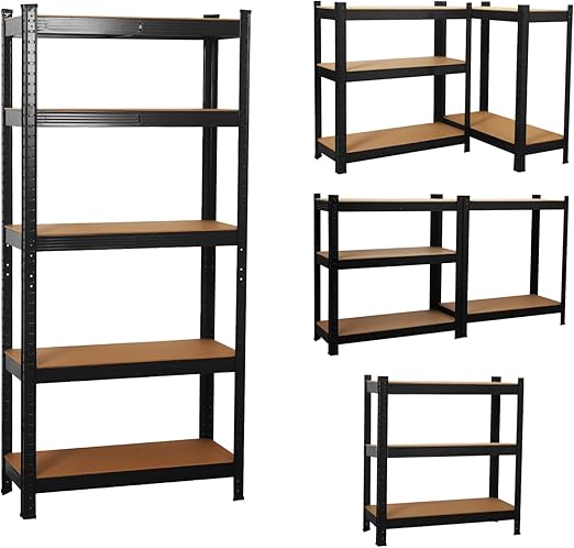 5-Tier Heavy Duty Garage Shelving - 875kg Capacity (175kg/Shelf) | Boltless Metal Rack | Flick Cart