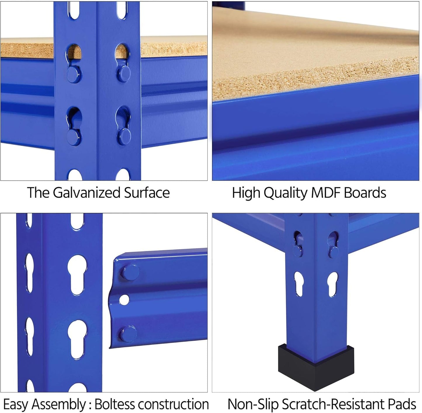 Yaheetech 5-Tier Garage Shelves (2-Pack) - 750kg Total Capacity | Heavy Duty Blue Racking | Flick Cart