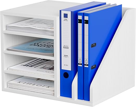 EasyPAG 4-Tier Wooden Desktop Organizer - A4 File/Magazine Storage | Flick Cart