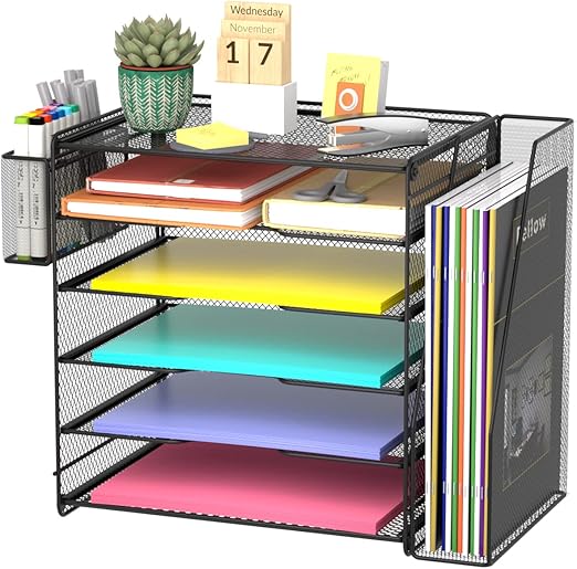 Samstar 5-Tier Desk Organizer - File Holder, Magazine Rack & Pen Storage | Flick Cart