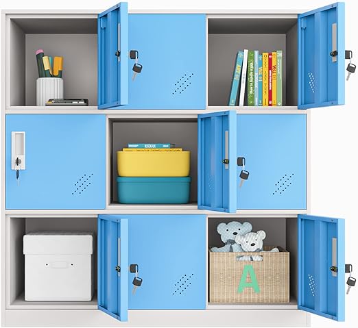 MECOLOR Metal Locker Cabinet – 4/6/9 Door Storage for Office, Gym & Home | Flick Cart