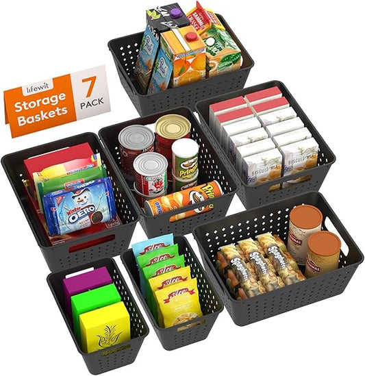 Lifewit 7-Pack Storage Baskets – Multi-Size Organizer Set for Home & Office | Flick Cart