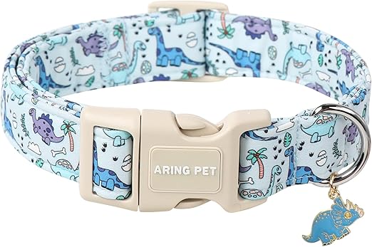 Flick Cart | ARING PET Summer Floral Dog Collar – Soft Cotton Comfort with Quick-Release Buckle
