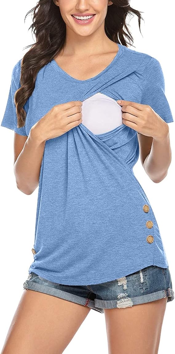Sky Bliss Nursing Top – Soft, Stylish & Breastfeeding-Friendly Flick Cart|