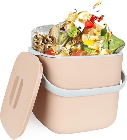 ASelected 6.5L Kitchen Compost Caddy with Lid & Filter – Countertop Bin | Flick Cart
