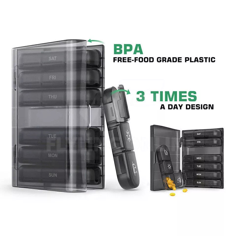 Storage 7 Day Weekly Container Organizer Pill Box