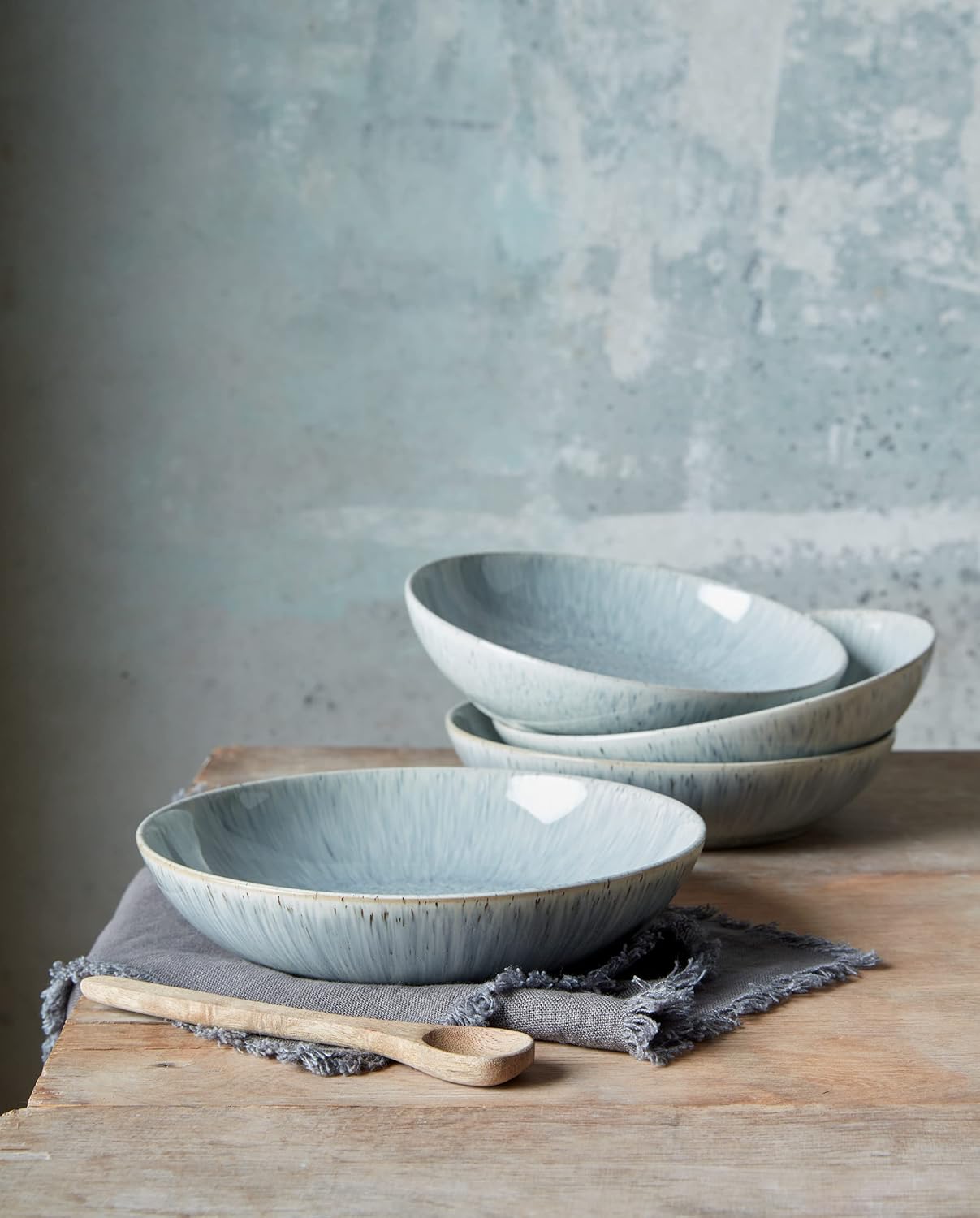Denby Halo Speckle 12-Pc Dinner Set for 4 - Microwave & Dishwasher Safe | Flick Cart |