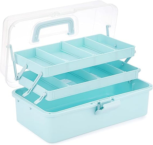 Flick Cart IGNPION 3-Layer Stackable Storage Box – Multi-Purpose Organizer with 7 Compartments for Crafts, Toys & More