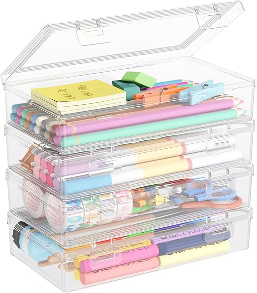 Flick Cart Presents: Lifewit Large Capacity Plastic Pencil Box – Snap-tight, Stackable Art & Office Organizer