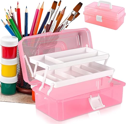 Craft Caddy 3-Tray Plastic Cantilever Box – Art & Craft Organizer | Flick Cart