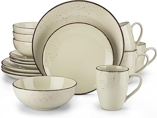 Vancasso Navia Jardin 16-Pc Dinner Set - Vintage Grey Stoneware | Flick Cart |