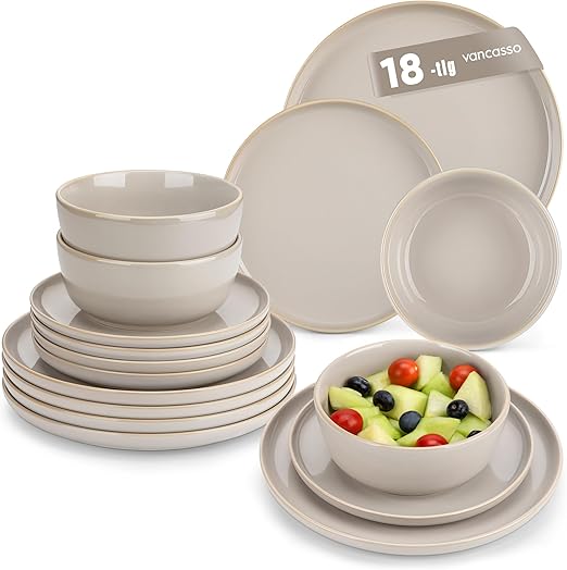 Vancasso Playa 18-Pc Dinner Set - Stoneware for 6 in Ocean Blue | Flick Cart |