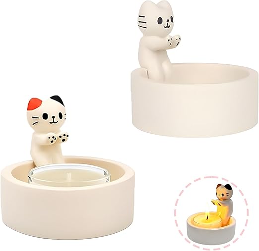 Flick Cart | Warming Paws Cute Cat Tealight Candle Holders – Perfect Gift for Cat Lovers
