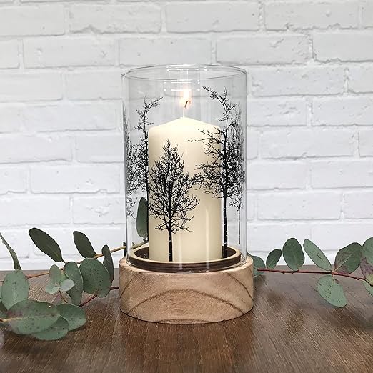 Flick Cart | Elegant Tree Design Glass Tealight Candle Holder – 19cm Decorative Lantern