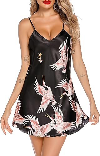 Luxe Satin Nightdress – V-Neck Strap Chemise for Women|Flick Cart| - Flick Cart