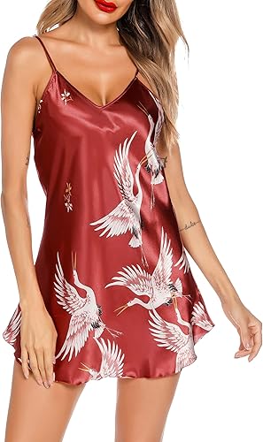Luxe Satin Nightdress – V-Neck Strap Chemise for Women|Flick Cart| - Flick Cart