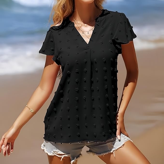 Elegant Chiffon Blouse – Ruffled Sleeve Summer Essential! | Flick Cart |