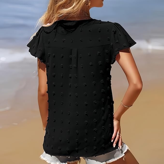 Elegant Chiffon Blouse – Ruffled Sleeve Summer Essential! | Flick Cart |