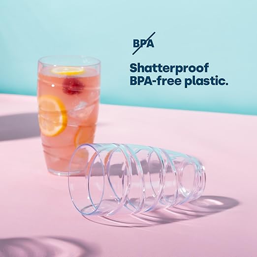 Flick Cart's LIVIVO 4-Pack Swirl Acrylic Tumblers - Shatterproof, Stylish & Stackable for BBQs & Parties