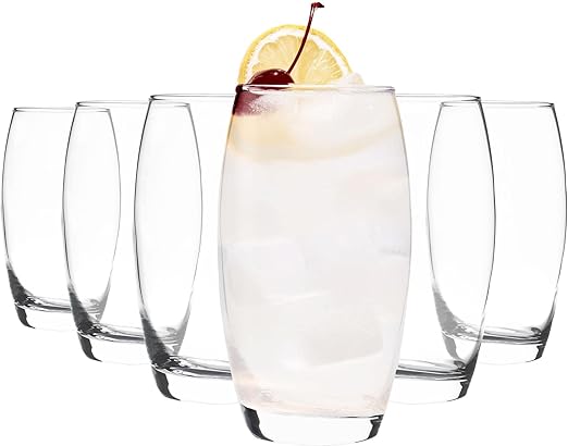 Flick Cart's LAV 6-Piece Highball Glass Set – Elegant 510cc Tumblers for Cocktails, Juice & Water