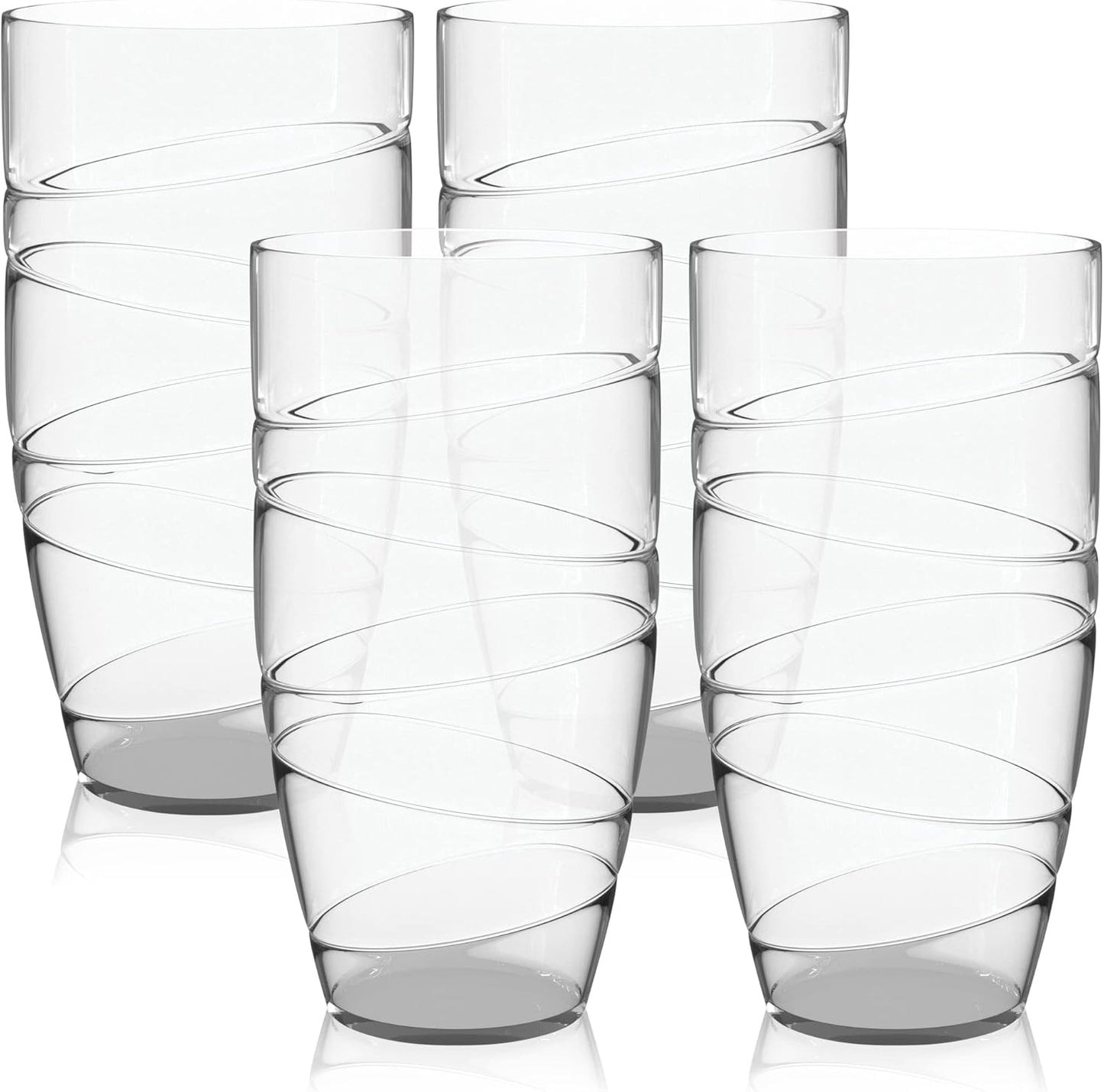 Flick Cart’s Swirl Acrylic Tumblers (4-Pack, 550ml) – Shatterproof, Stackable & Perfect for Outdoor Fun